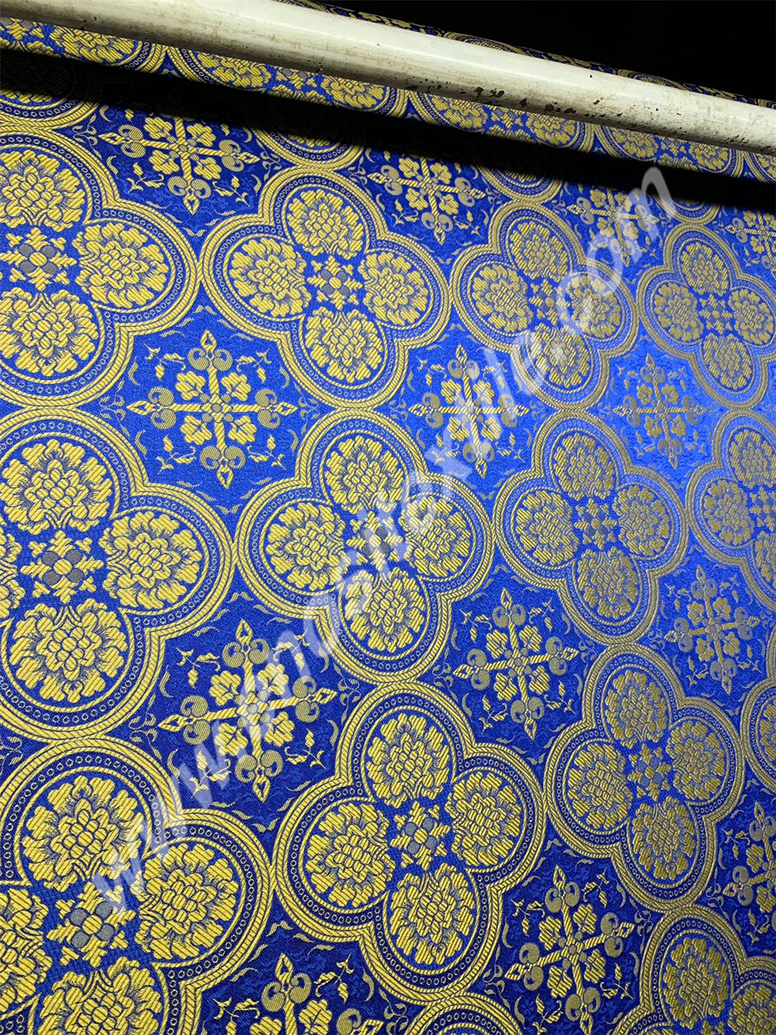 KL-013 Dark Blue-Gold Brocade Fabrics